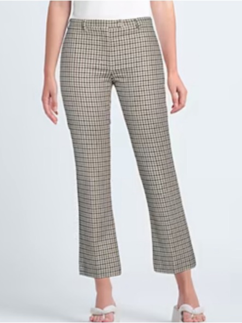 ‘S Maxmara Weekend Gingham Plaid Wool Blend English Country Flared Pants Sz 4